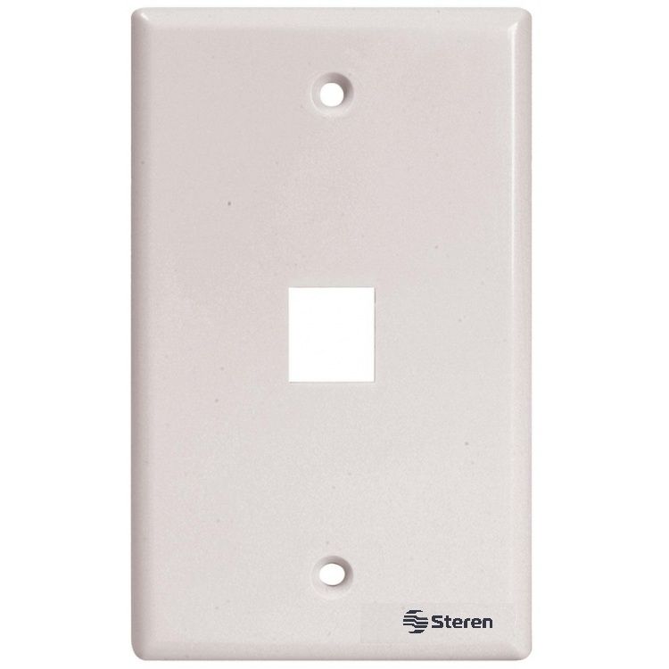 Placa para registro de 1 cavidad, para jack RJ45 CAT 5e y 6, tipo Keystone