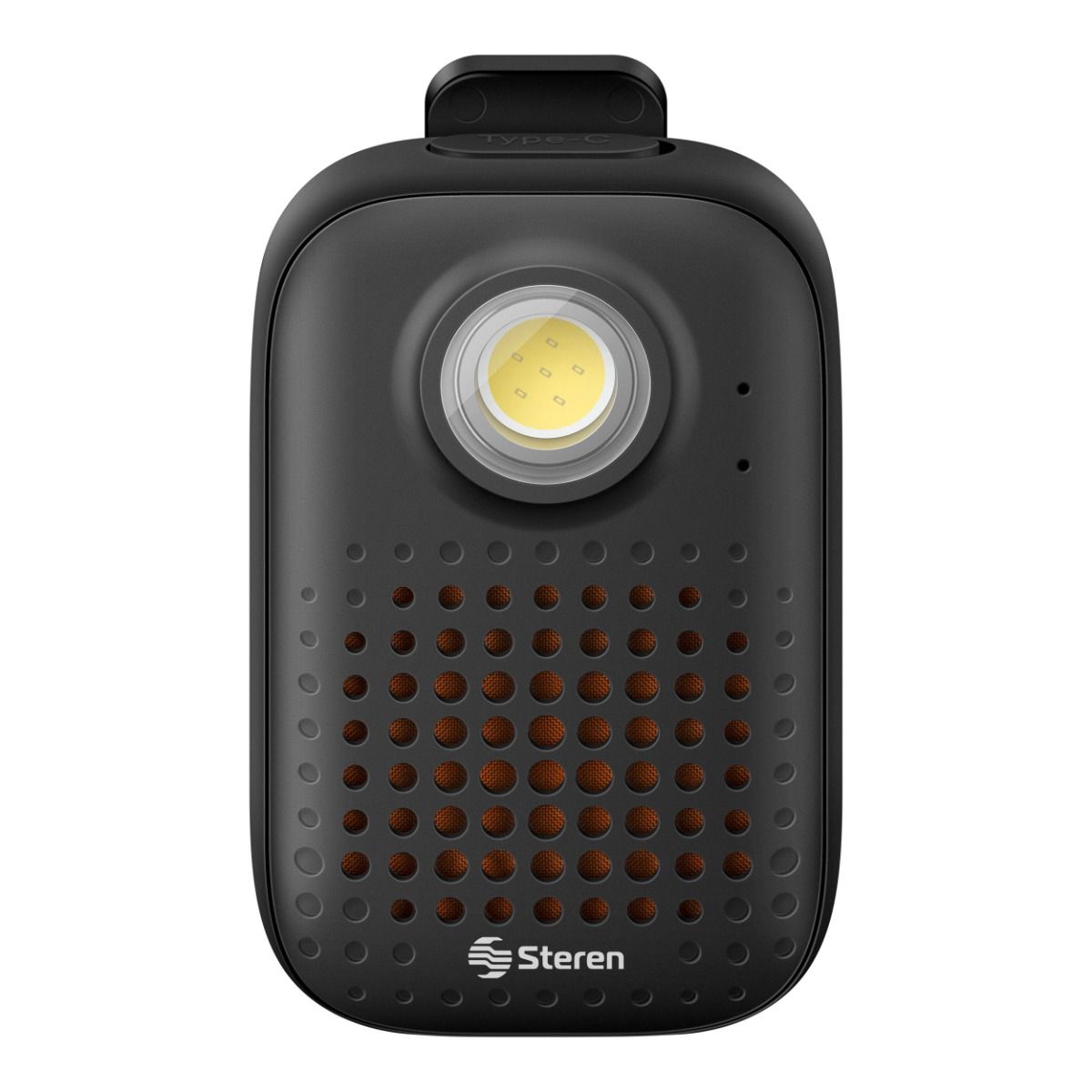 Mini parlante Bluetooth con linterna y clip