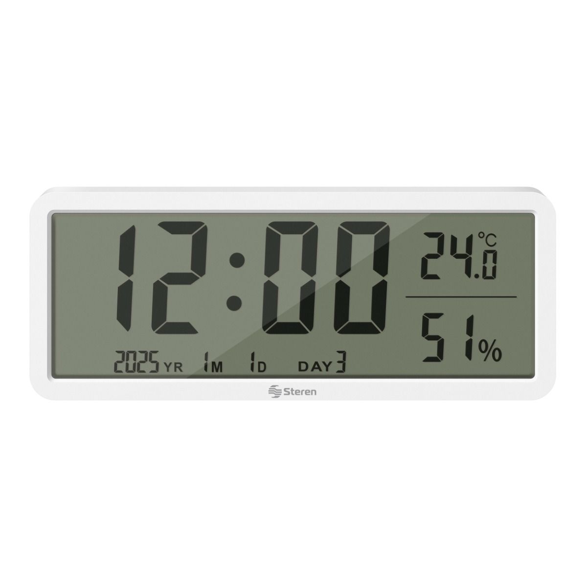 Reloj digital con termómetro e higrómetro