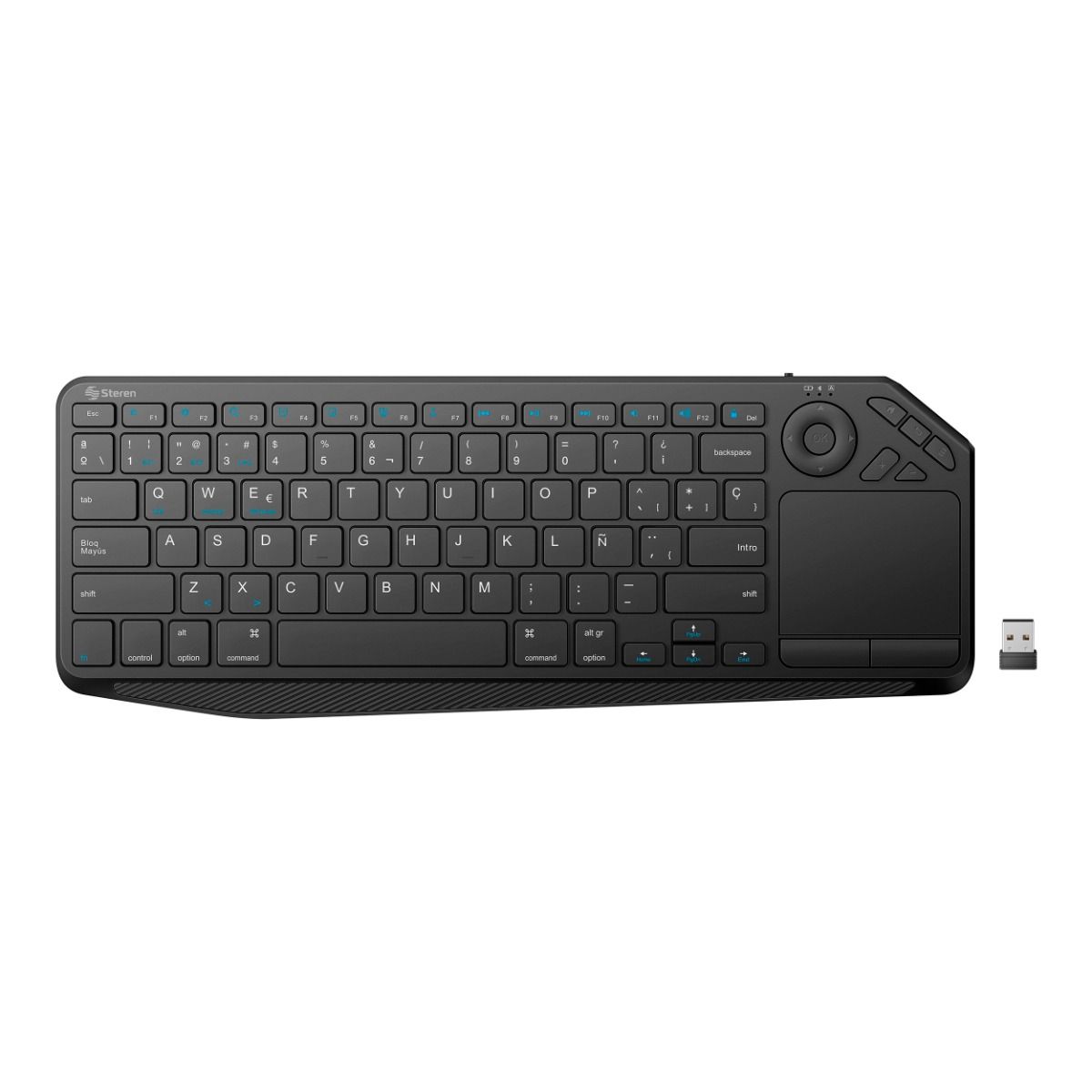 Teclado Bluetooth*/ RF con touchpad, multidispositivo con batería recargable