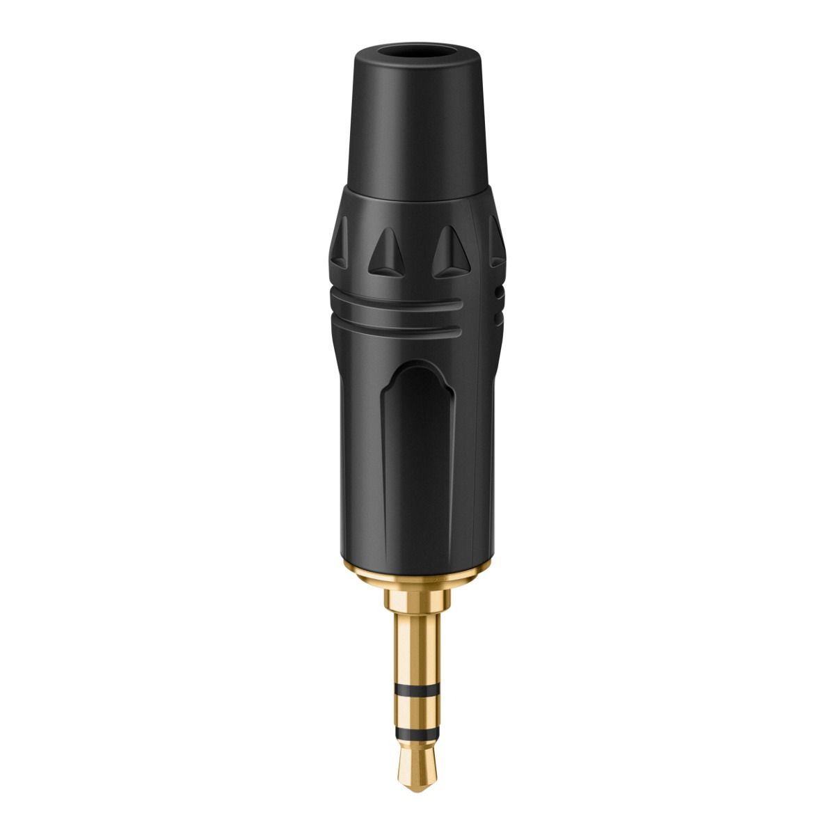 Conector de audio 3,5 mm estéreo metálico, para soldar, dorado