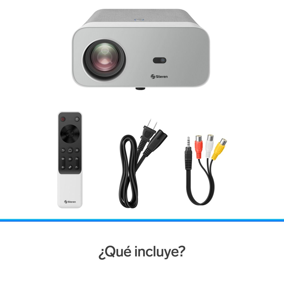 Proyector multimedia Full HD de 300 ANSI lm con función espejo, ajuste automático de enfoque y trapecio y sistema óptico sellado, gris