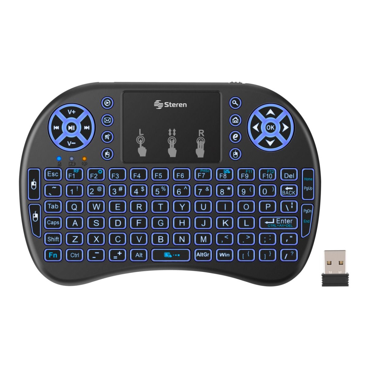 Teclado inalámbrico con touch pad y batería recargable para Smart TV