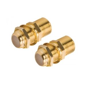Juego de 2 conectors jack a jack tipo F para conectores RG59, recubiertos de oro