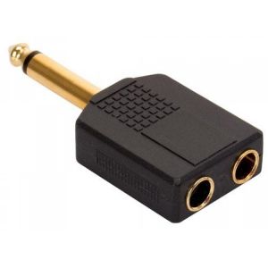 Adaptador elite de conector 6,3 mm a 2 jacks 6,3 mm, monoaural