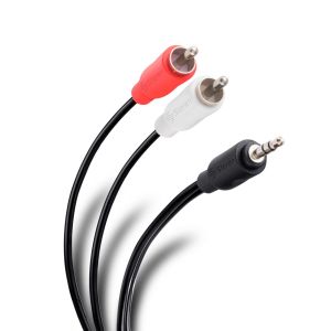 Cable conector 3,5 mm a 2 conector RCA de 1,8 m, ultradelgado