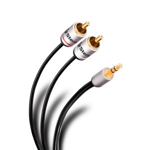 Cable conector 3,5 mm a 2 conector RCA de 90 cm, ultradelgado y conectores reforzados
