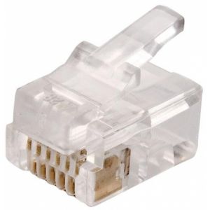 Conector telefónico modular RJ12 de 6 toma corrientes para cable plano