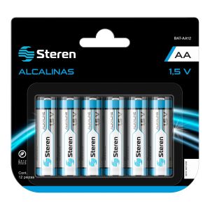 Paquete de 12 baterías alcalinas "AA"