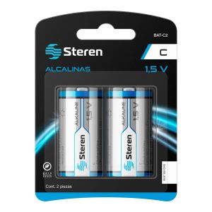 Paquete de 2 baterías alcalinas "C"