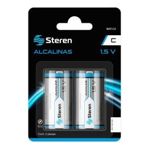 Paquete de 2 baterías alcalinas "C"
