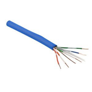 Cable UTP Categoría 5e, para redes, en presentación de color azul