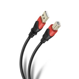 Cable USB a USB tipo B de 3,6 m reforzado con conectores dorados