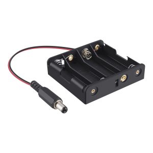Porta baterías con conector invertido 2.1mm, para 4 baterías AA