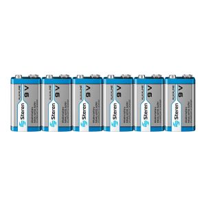 Paquete de 6 baterías alcalinas de 9V