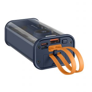 Power Bank de 8,000 mAh con PD 20 W / QC 20 W con 2 salidas USB C, 1 salida USB y 1 salida Ligthning color azul