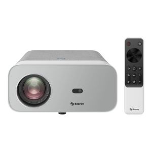 Proyector multimedia Full HD de 300 ANSI lm con función espejo, ajuste automático de enfoque y trapecio y sistema óptico sellado, gris